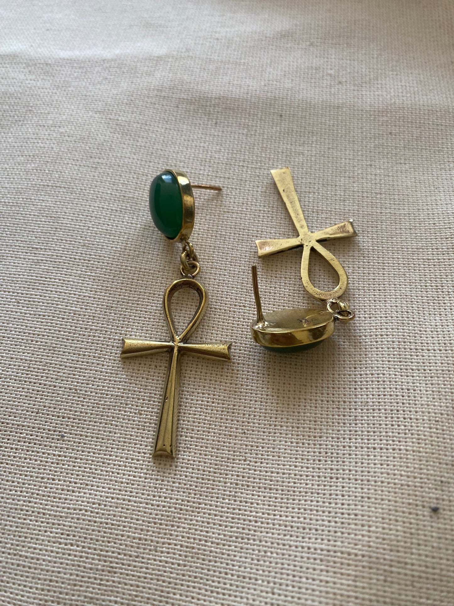 Ankh Agate earring