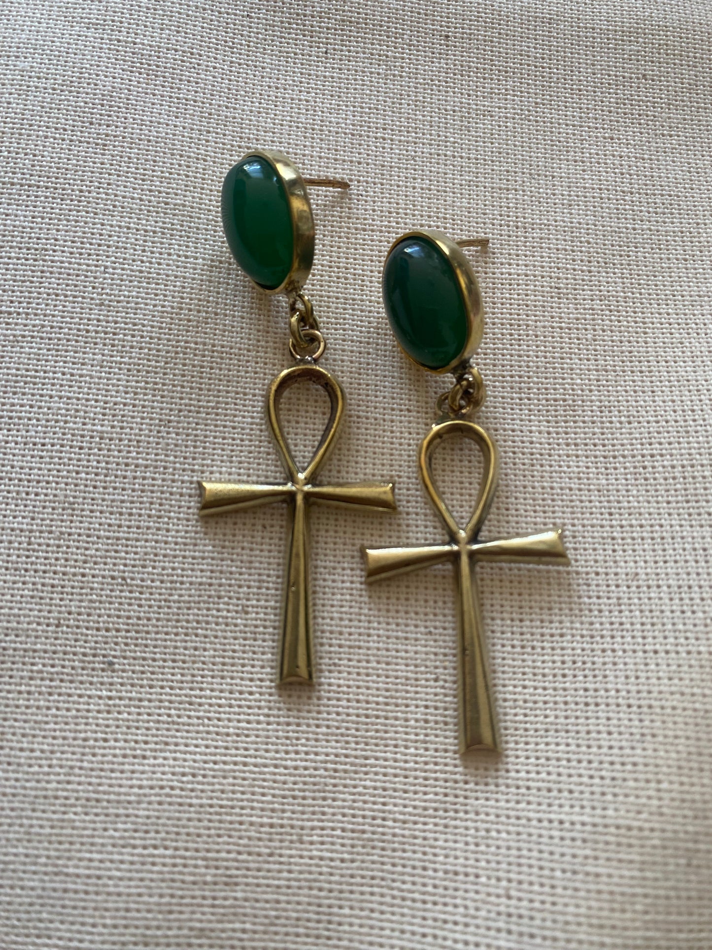 Ankh Agate earring