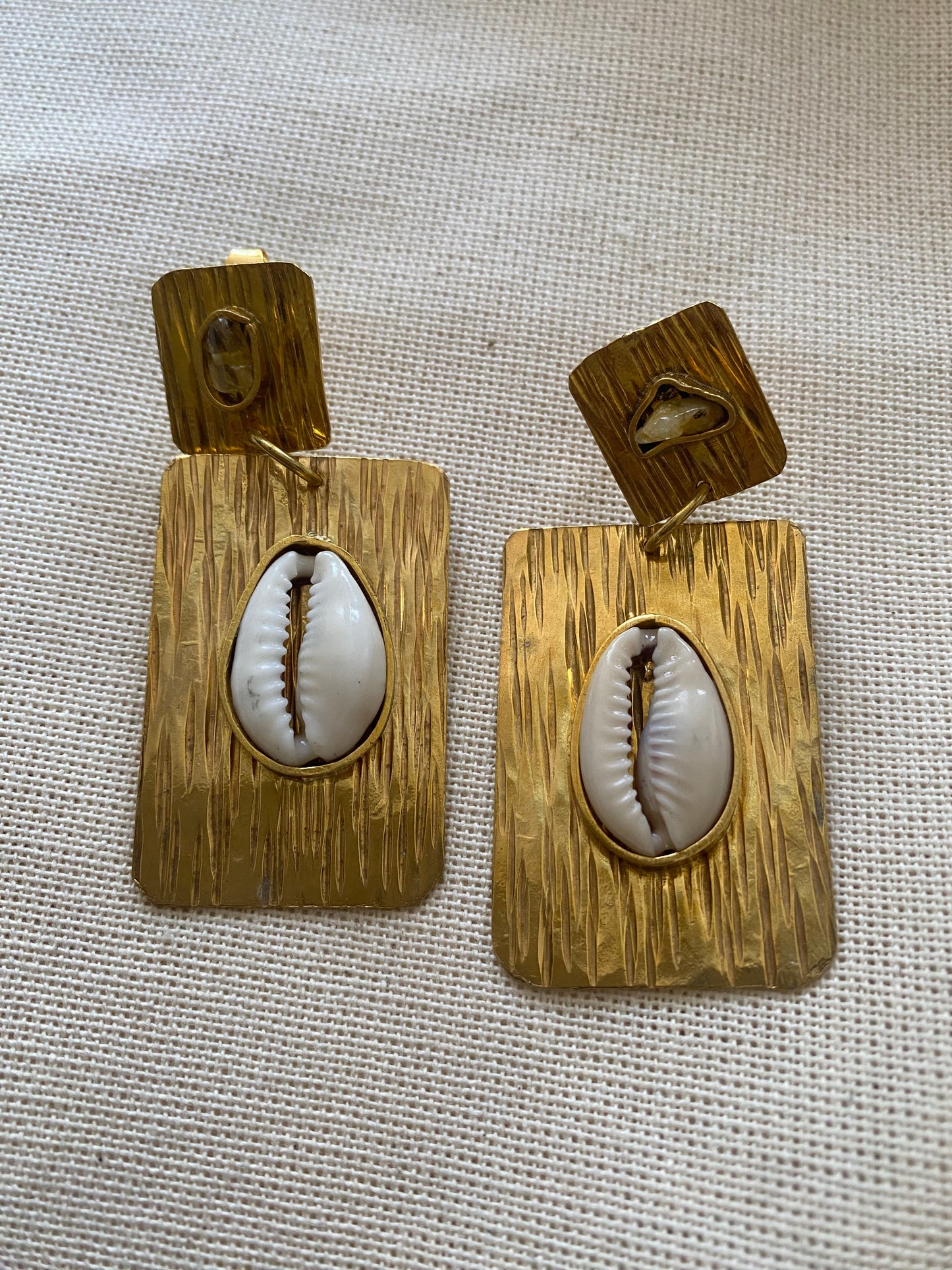 Abundance - Cowry Citrine Earrings