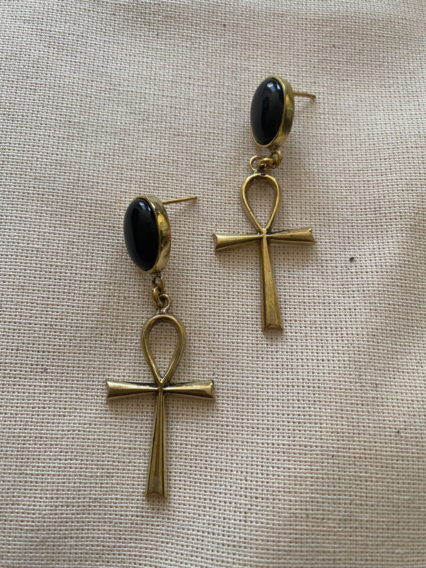 Ankh Agate earring