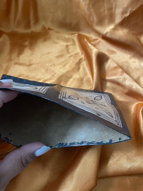 Painted leather wallet