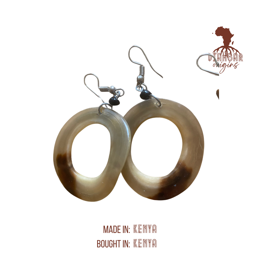 Bone earring oval